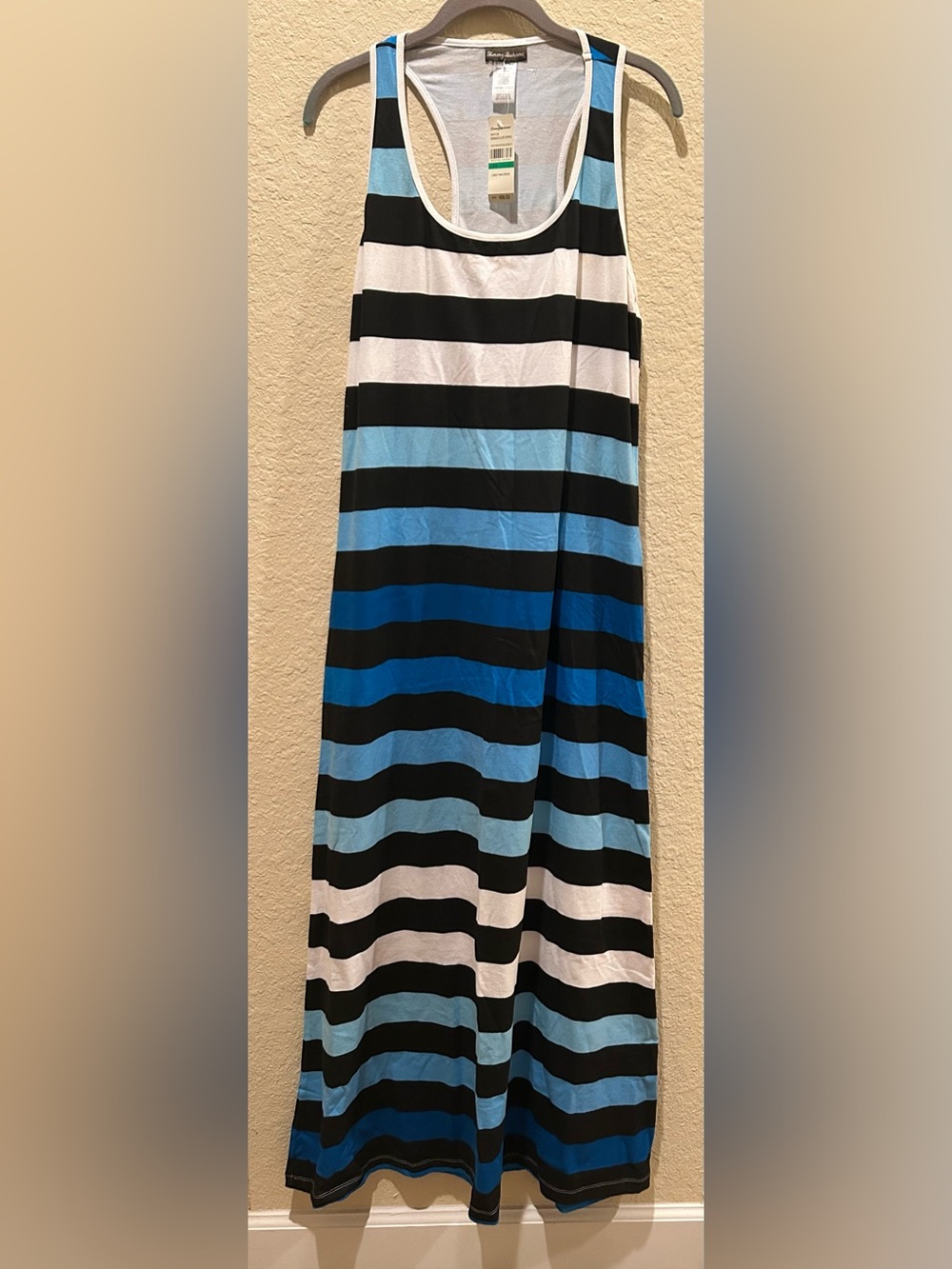 Tommy Bahama Stripes Long Tank Dress  Large *read Condition** As Is